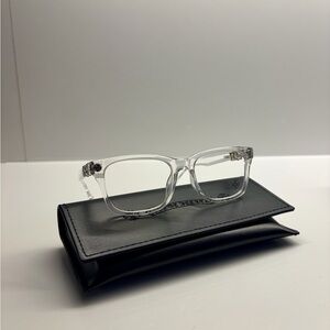 Chrome Hearts Clear Transparent Frame Glasses with Black Case